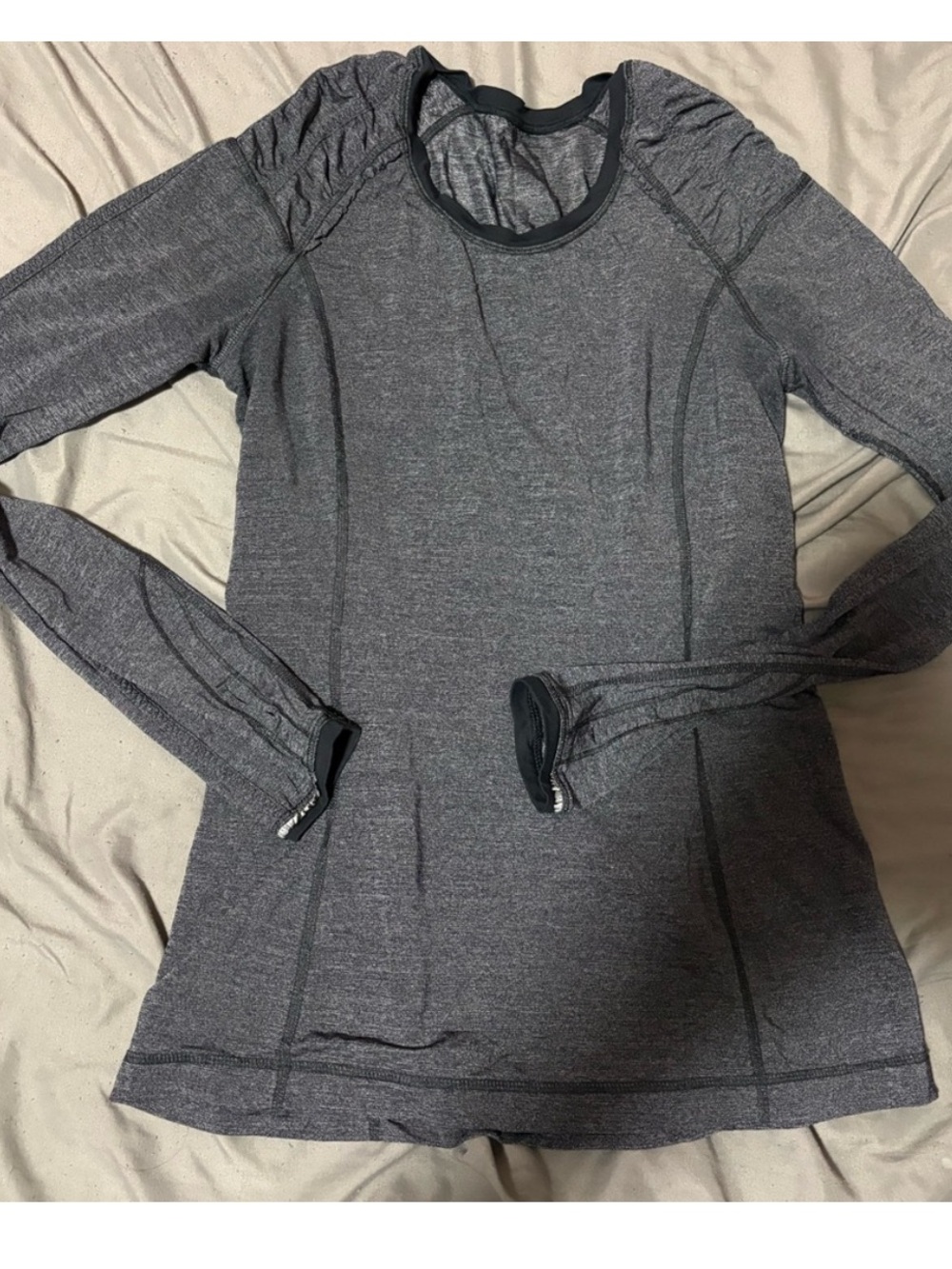 lululemon athletica dark gray/charcoal athletic top size 6